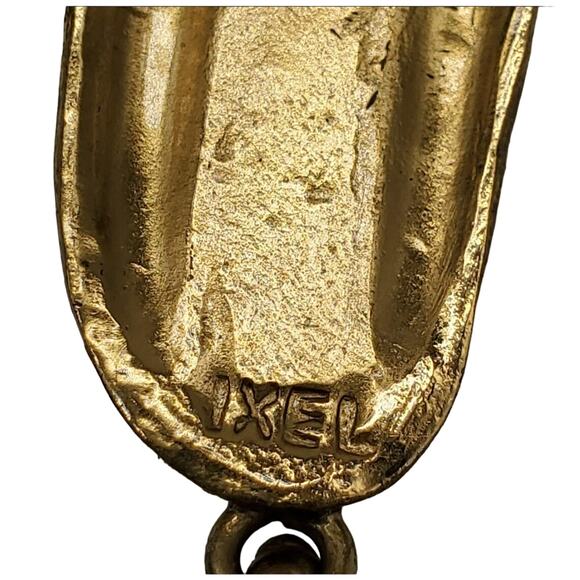 RARE Vintage IXEL Signed Aztec Mexican Necklace & Earrings- Obsidian Protection - Picture 7 of 16